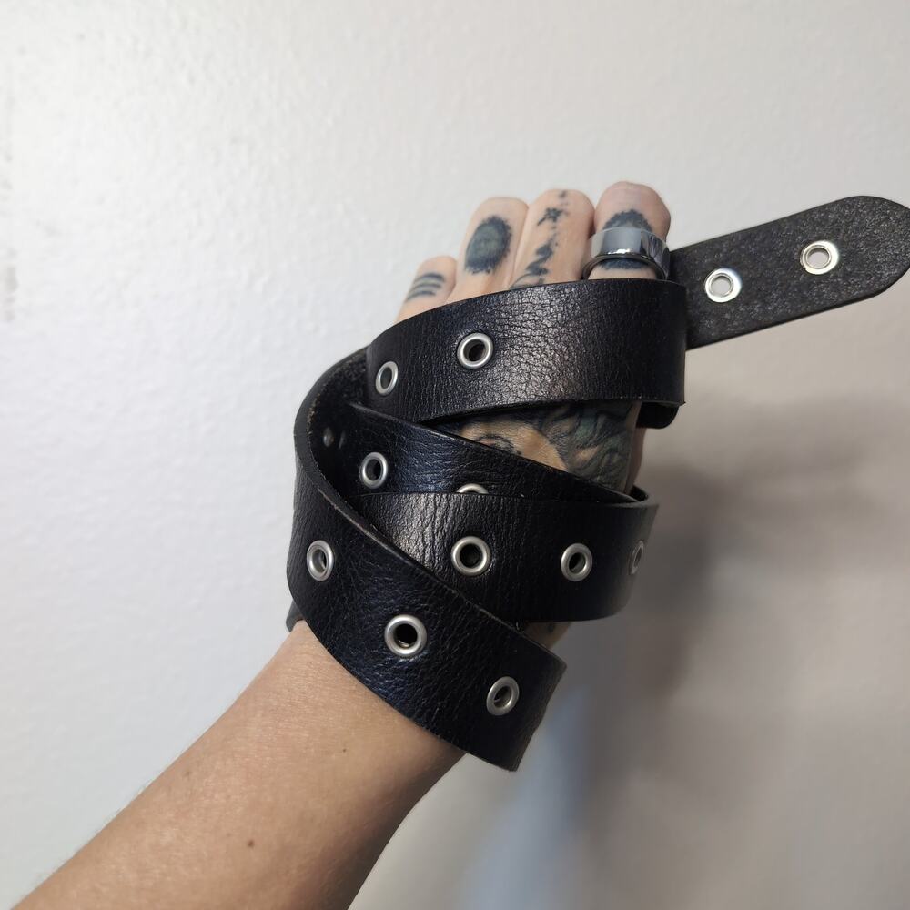 Grommet Leather Y2k Buckle Belt